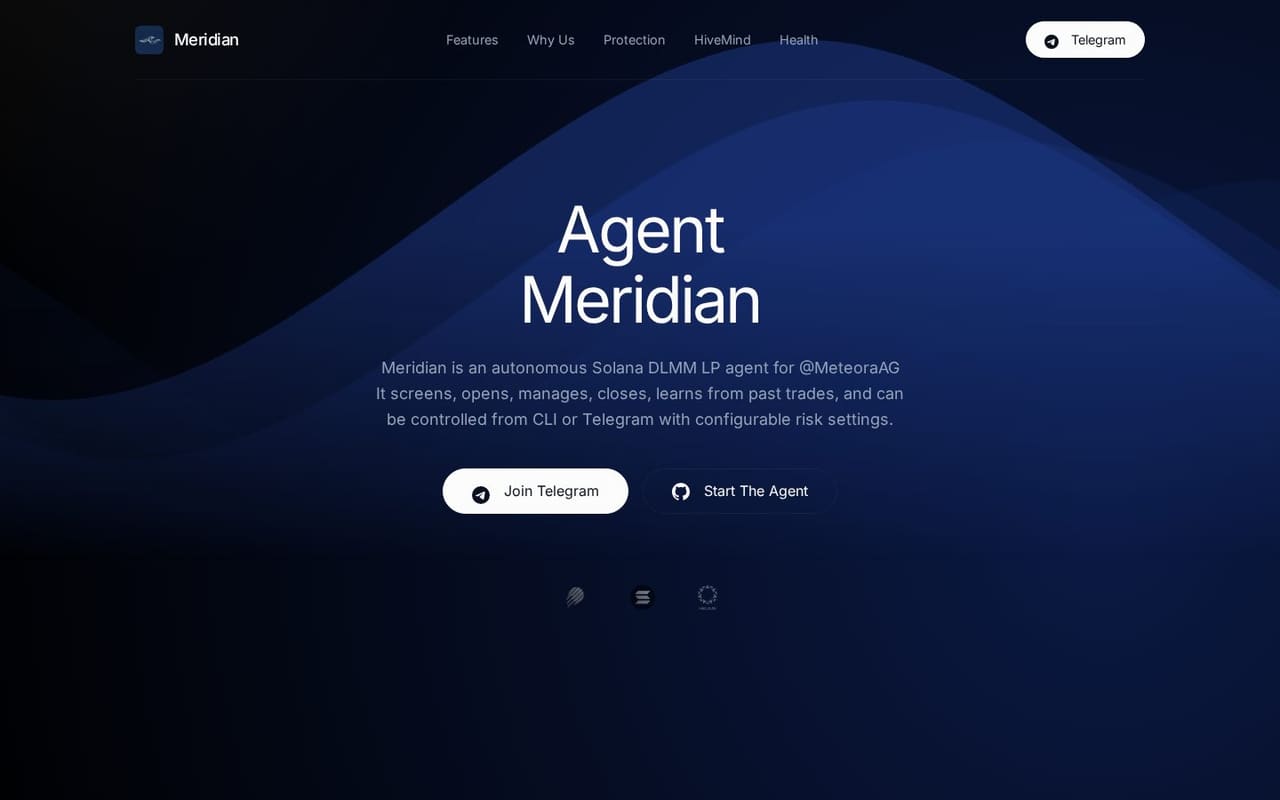 Meridian landing page